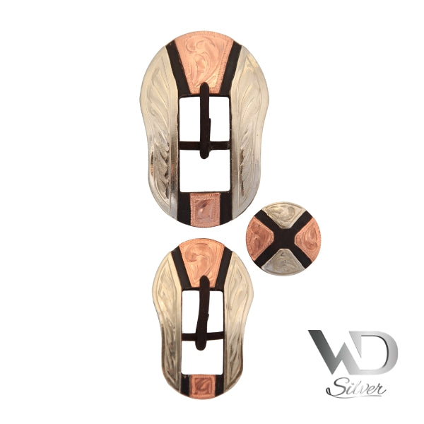 #3 Buckle Brown Iron Nickel & Copper Engraving