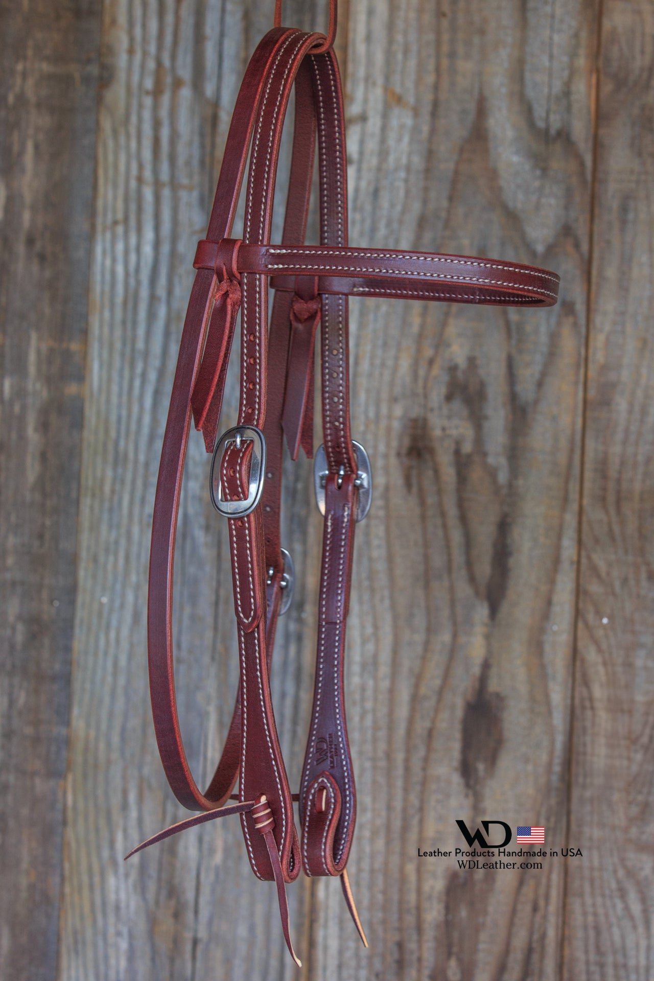 Latigo Browband Headstall 5/8" with JW Watt Buckles and Tie Ends