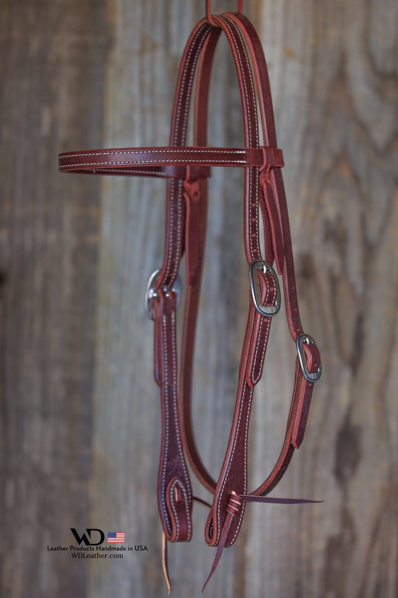 Latigo Browband Headstall 5/8" with JW Watt Buckles and Tie Ends