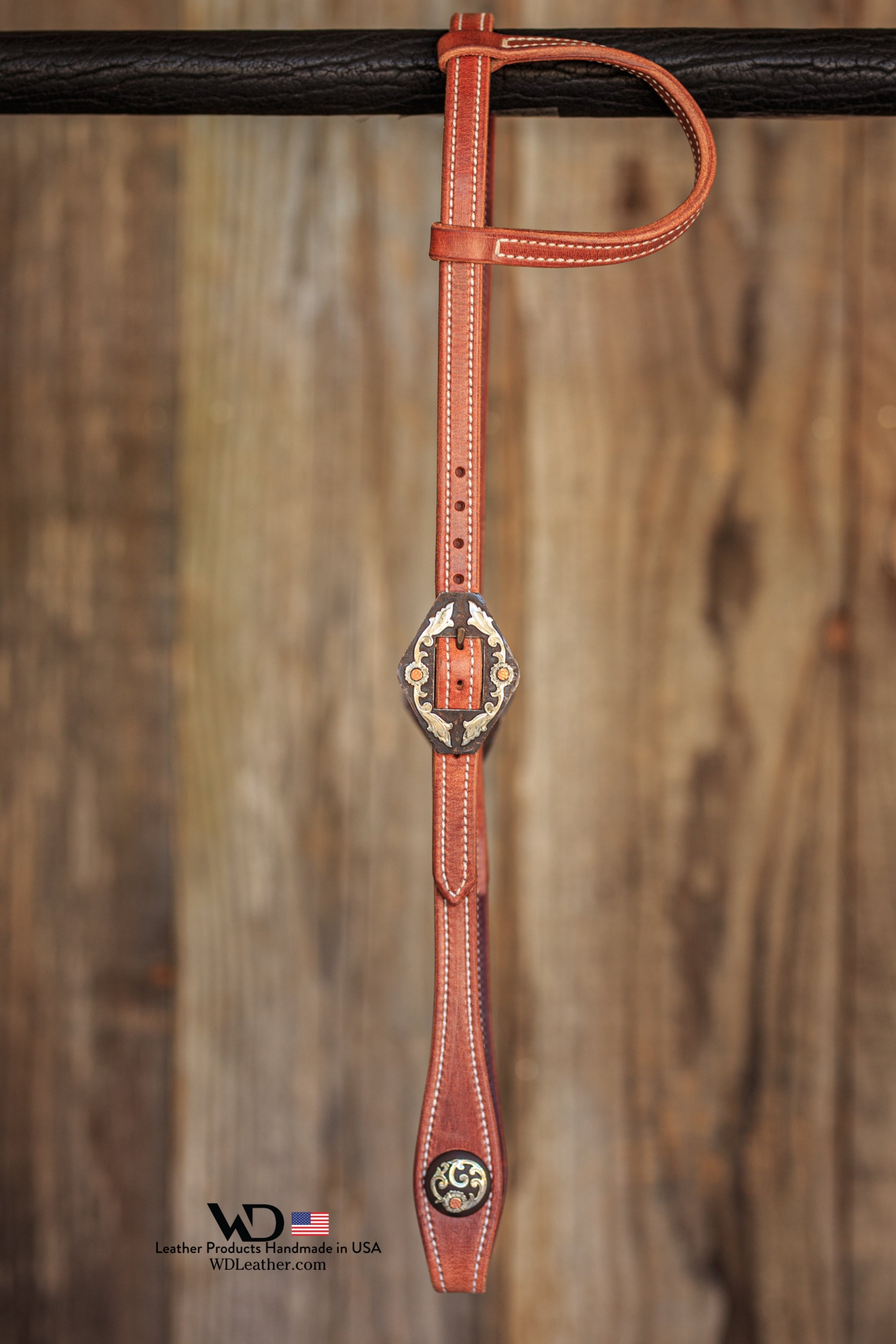 Premium One Ear Headstall with our custom Nashville Buckle & Concho Se