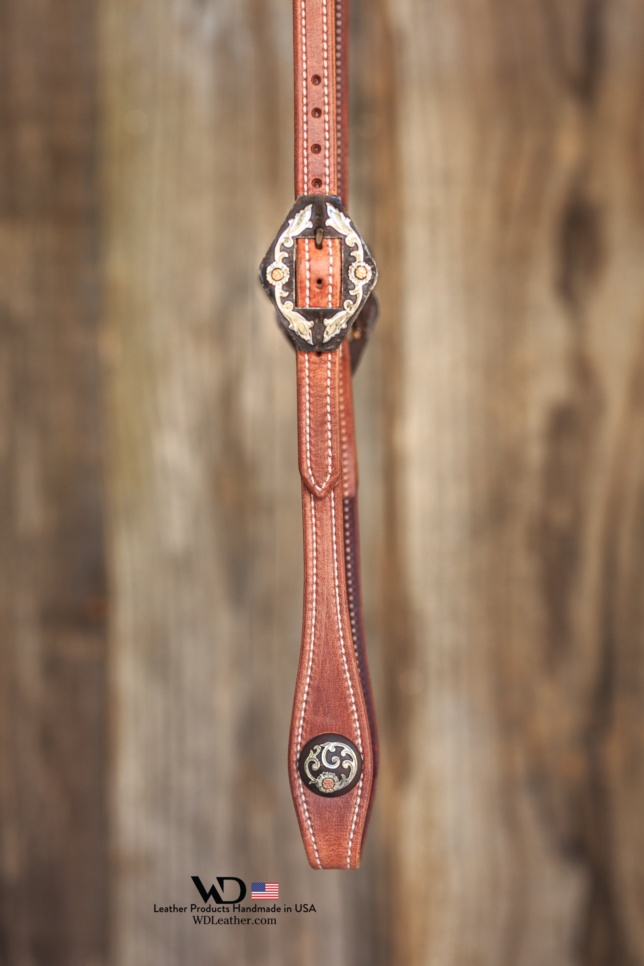 Premium One Ear Headstall with our custom Nashville Buckle & Concho Se