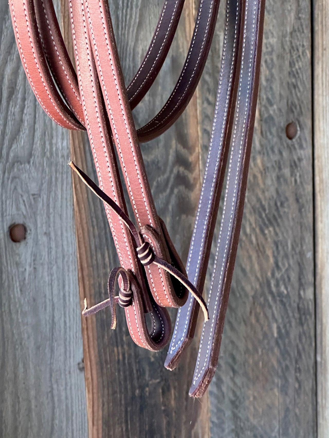 Reins Double and Stitched Oiled Harness